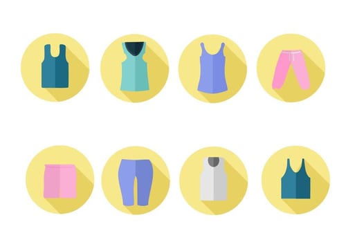 Free Women Sports Clothes Icons Vector