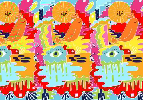Colorful Abstract Doodle Pattern  vector