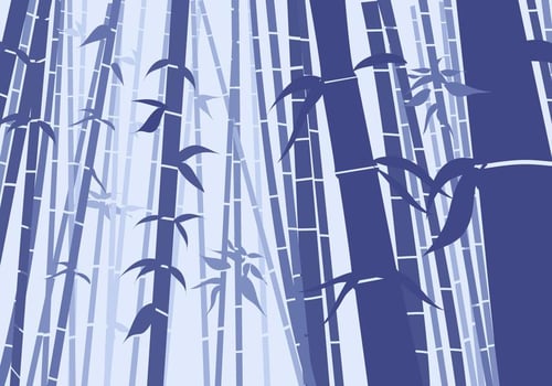 Bamboo Scene Flat Style vector