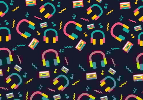 Neon Funky Head Phone Background vector