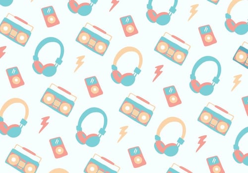 Pastel Music Head Phone Background vector
