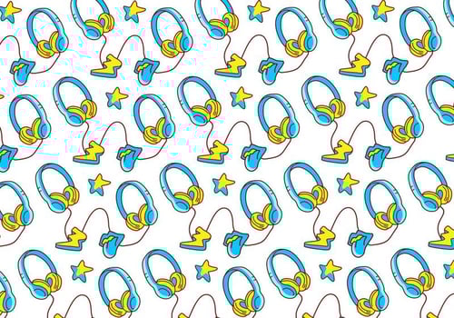 Teal Head Phone Background vector