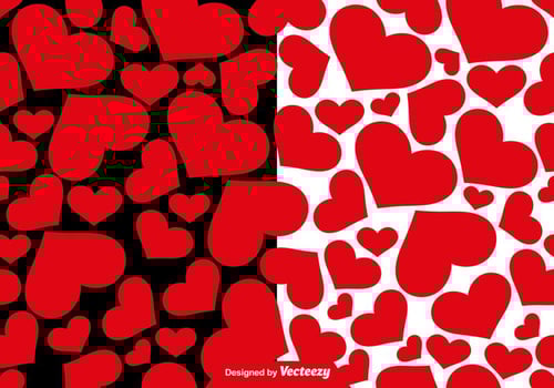 Vector Hearts Seamless Patterns