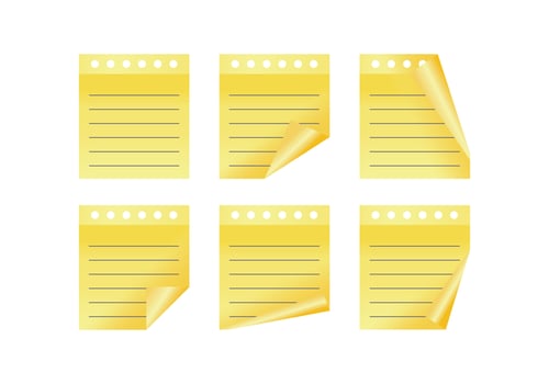 Yellow Block Notes Vectors