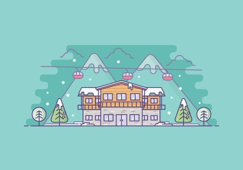 Free Winter Resort Illustration vector