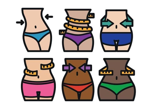Slimming icon outline bold vector