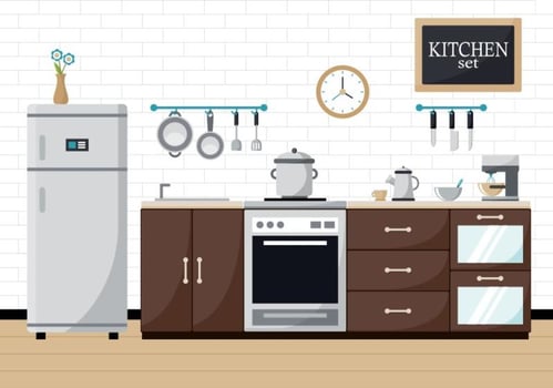 Modern Subway Tile Cocina Illustration vector