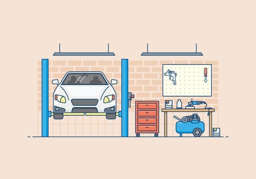 Auto Body Garage Illustration vector