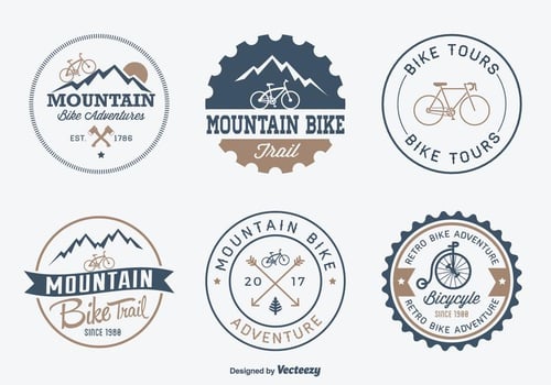 Free Bicycle Adventure Vector Badges