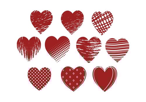 Free Grunge Hearts Vector