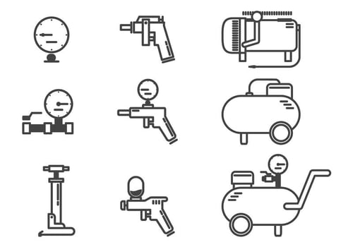 Air Compressor Accessories Icon Vectors