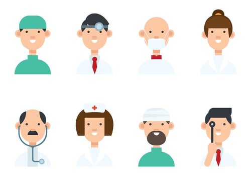 Set of Various Doctor Avatar Vectors
