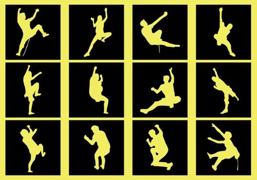 Vector Rock Climber Silhouettes 