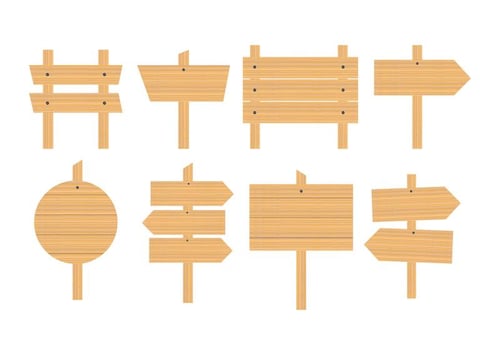 Blank Wooden Sign Board Vectors