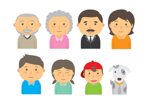Cute Familia Icon Vectors