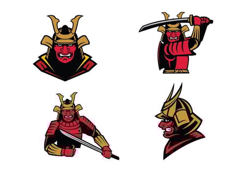 Samurai Warrior Mascot Vector