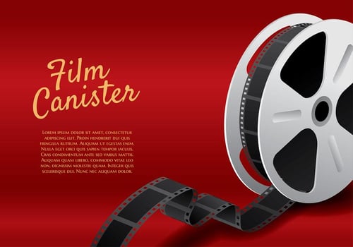 Film Canister Roll Template Vector