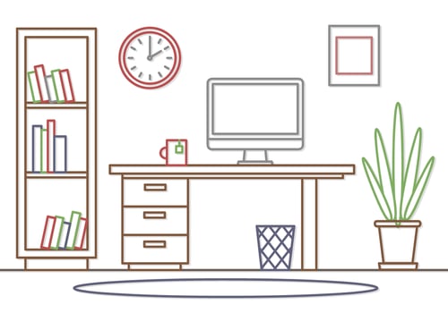 Free Office Workspace Vector