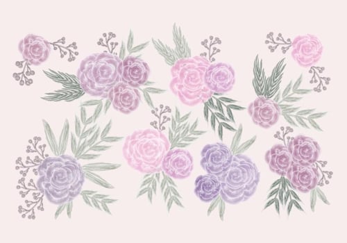 Vector Watercolor Roses 