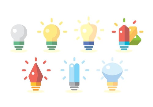 Ampoule Flat Icon Set vector