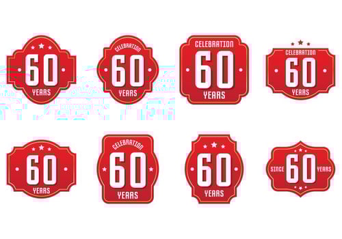 60th Label Collections vector