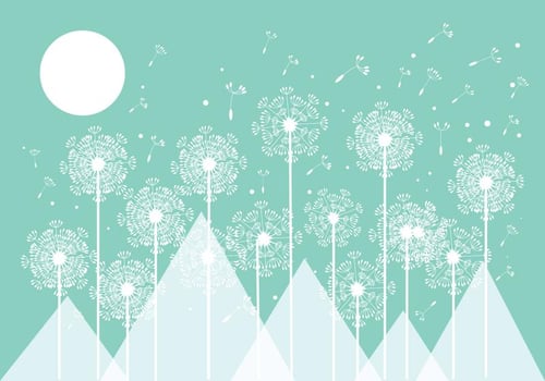 Mint Blowball Background Vector