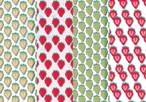 Vector Seamless Patterns of Strawberries