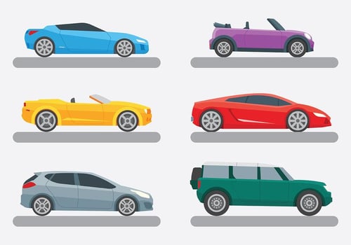 Bright Carros Icons Vector