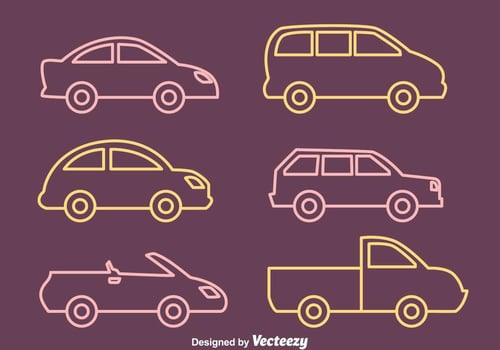 Car Outline Vectors Collection