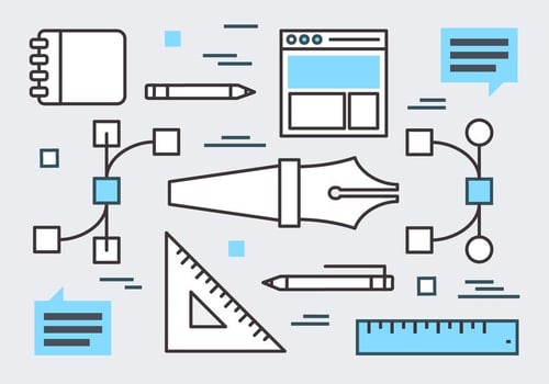 Free Linear Digital Marketing Elements vector
