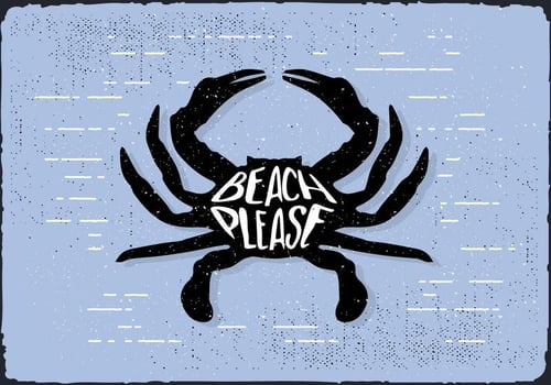 Hand Drawn Crab Background vector