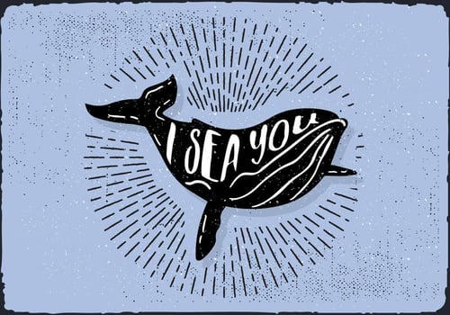 Free Hand Drawn Whale Background vector