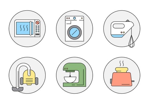 Free Linear Style Household Objects vector