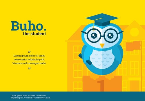 Buho Student Character Vector