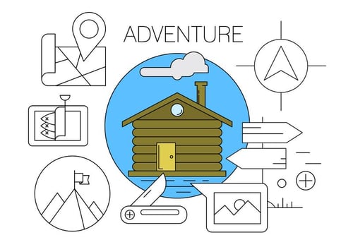 Free Adventure  Hiking  Camping Vector Icons