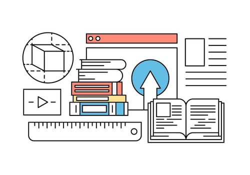 Online Education and Learning Icons in Vector