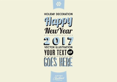 Wintery Marquee-Style Holiday Vector