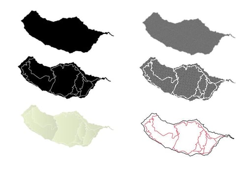 Madeira Silhouette Map vector