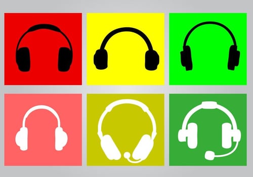 Bright Headphone Icon Set vector