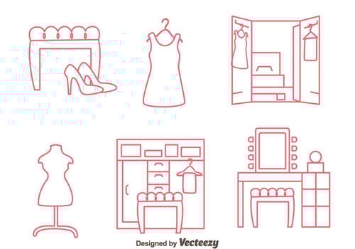 Dressing Room Line Vectors