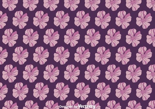 Purple Petunia Flowers Pattern Vector