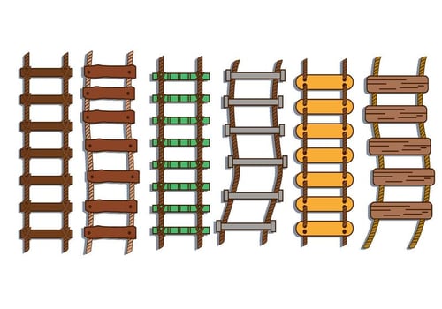 Rope ladder illustration vector set