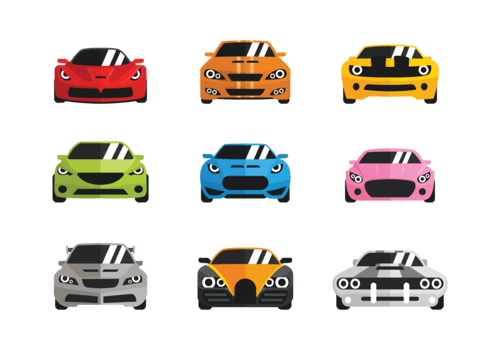 Vector Carros Flat Icons Style