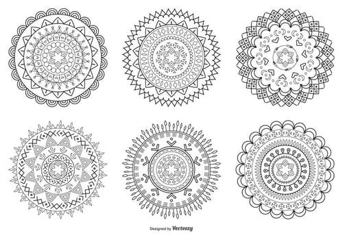 Abstract Flower Shapes vector