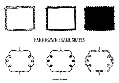 Cute Hand Drawn Style Frame Shapes vector
