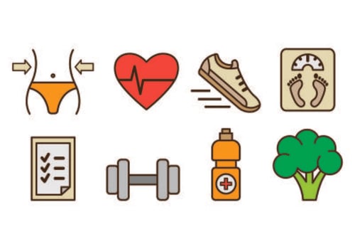 Icons Of Slimming and Health  vector