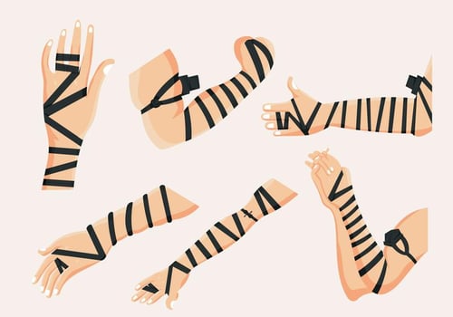 Black Leather Tefillin Hands Vector