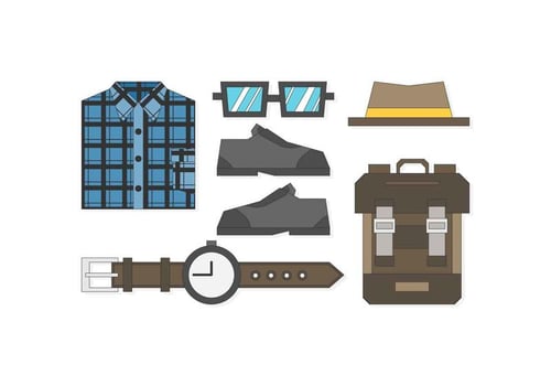 Free Sleek Hipster Men Outfits Vectors