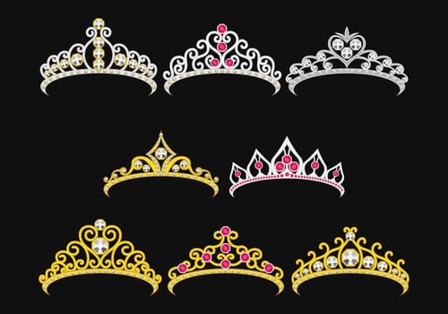 Set Of Princesa Crownn vector
