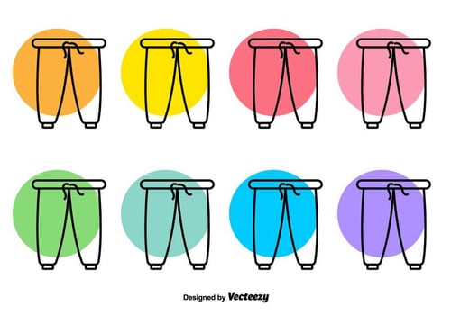 Sweat Pants Vector Line Icons